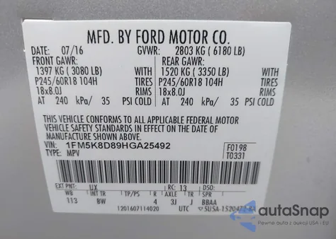 2017 Ford Explorer Xlt from USA, damaged, VIN 1FM5K8D89HGA25492